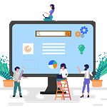 Animated SEO computer